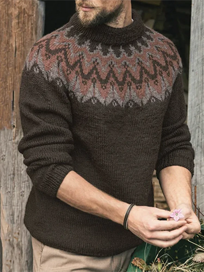 Eryan – Vintage-Strickpullover mit Rundhalsausschnitt für Herren