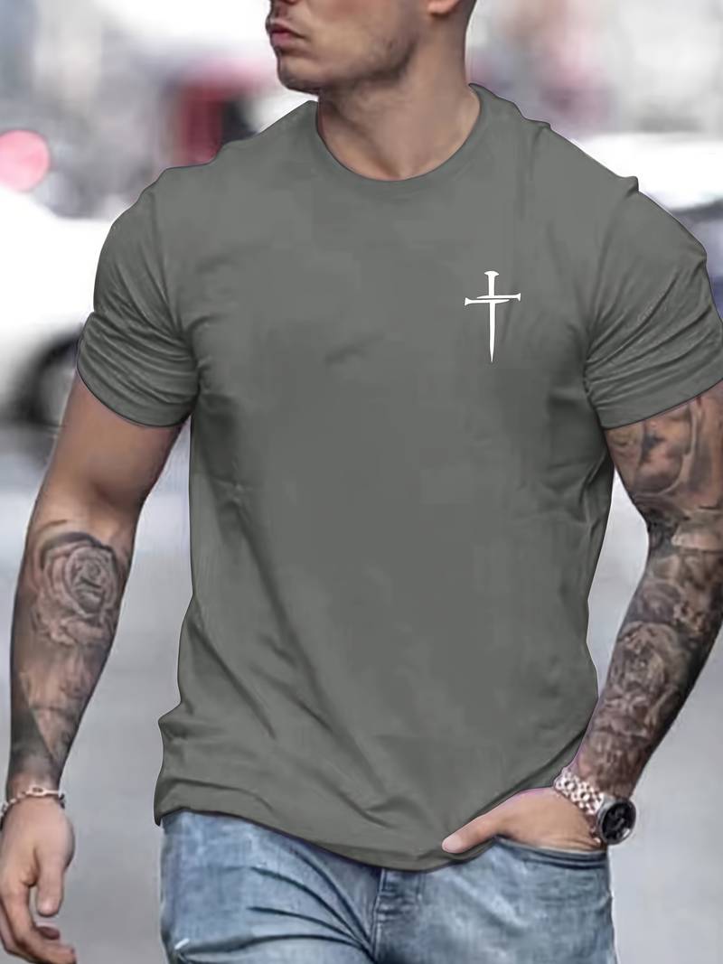 Ethan – T-shirt mit Kreuzdruck für Herren