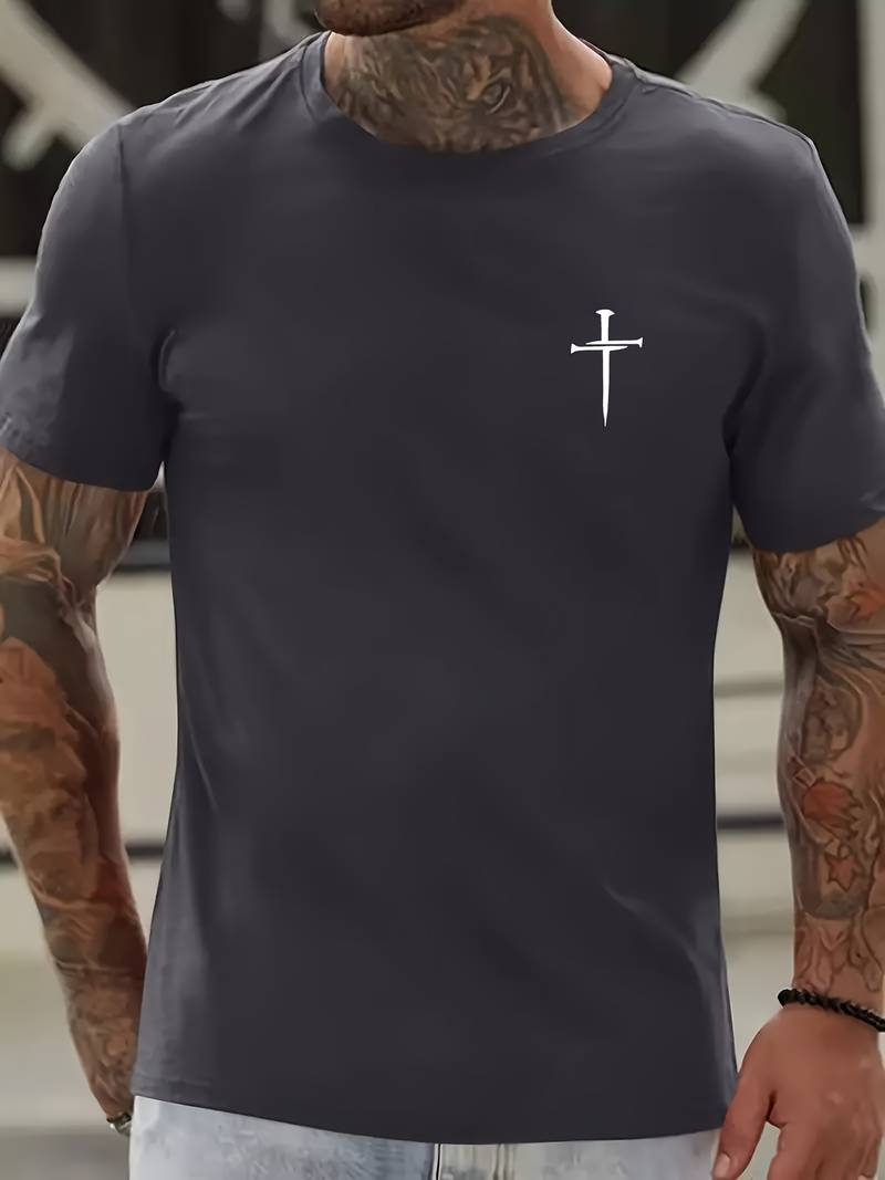 Ethan – T-shirt mit Kreuzdruck für Herren