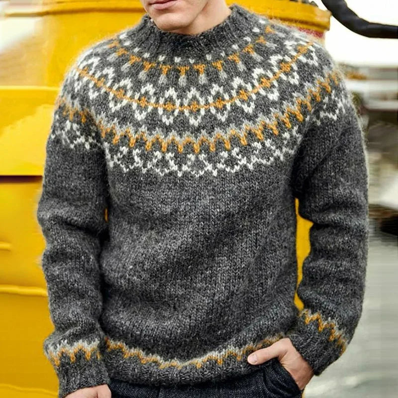 Ravian – Vintage-Pullover mit Rundhalsausschnitt für Herren