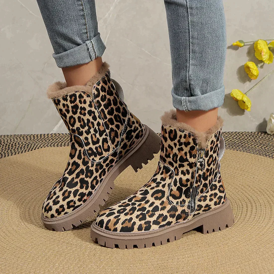 Alina | Stylische Stiefel mit Leopardenmuster