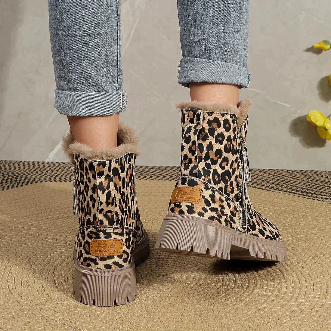 Alina | Stylische Stiefel mit Leopardenmuster