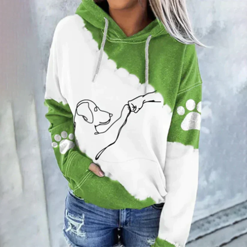 Maribel - Verspielter Damen-Hoodie mit Hundeprint