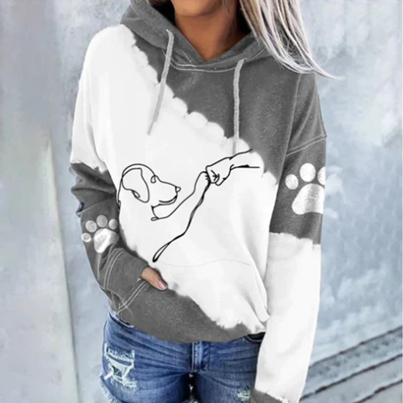 Maribel - Verspielter Damen-Hoodie mit Hundeprint