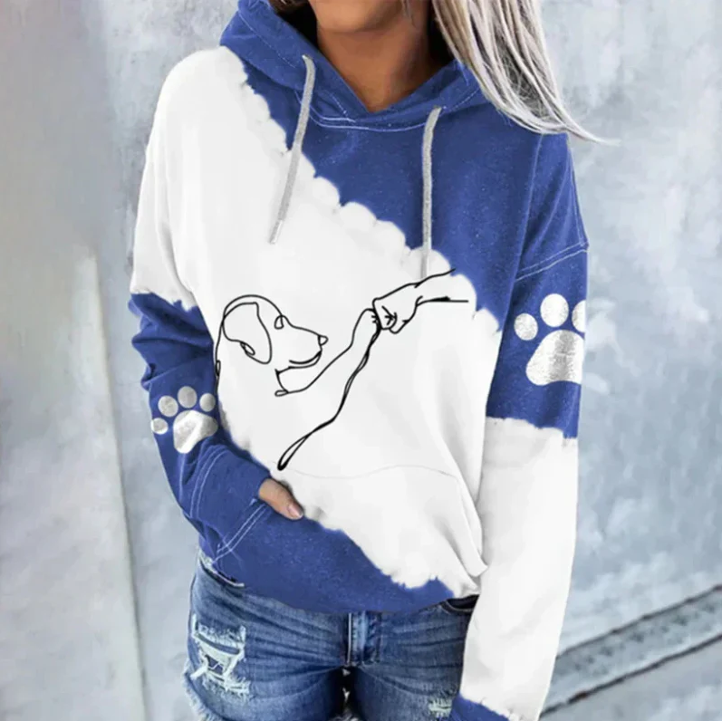 Maribel - Verspielter Damen-Hoodie mit Hundeprint