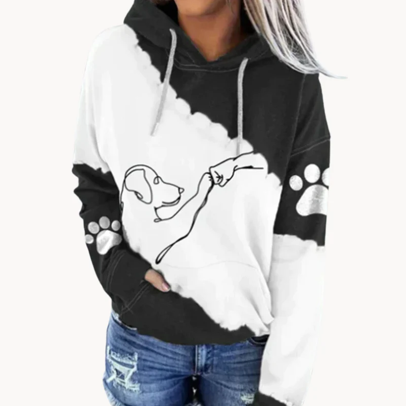 Maribel - Verspielter Damen-Hoodie mit Hundeprint