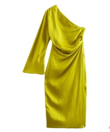 Amara – Satin Maxikleid mit Seitenschlitz