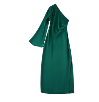 Amara – Satin Maxikleid mit Seitenschlitz