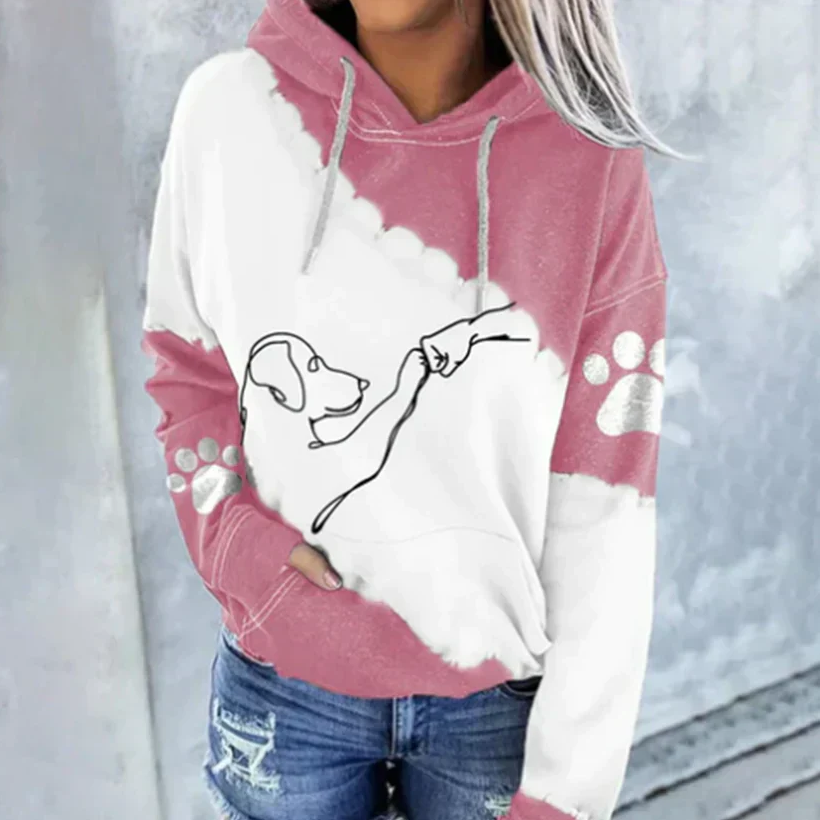 Maribel - Verspielter Damen-Hoodie mit Hundeprint