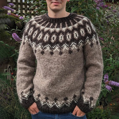 Eryan – Vintage-Strickpullover mit Rundhalsausschnitt für Herren